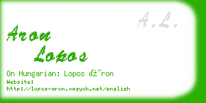 aron lopos business card